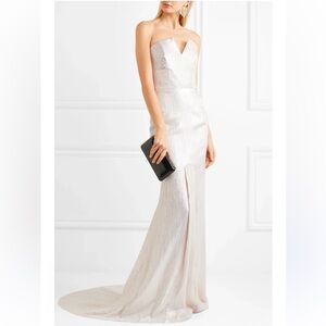 Roland Mouret Brenner textured jacquard dress gown uk size 18 us size 14